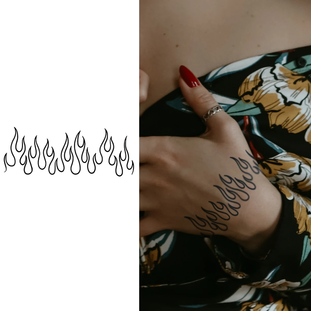 Flame Temporary Tattoo Stickers | Waterproof | Lasts up to 15 Days | S ...
