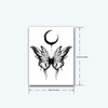 Temporary Tattoo | Butterfly and Crescent Moon Design | 12cm x 10cm | Ultra-Dark Pigment | Lasts Up to 2 Weeks