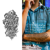 English Cursive Script Waterproof Temporary Tattoo | Lasts 15 Days