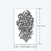 English Cursive Script Waterproof Temporary Tattoo | Lasts 15 Days