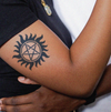 Sun Temporary Tattoo Sticker, Waterproof Magic Tattoo, Lasts to 15 Days Fake Tattoo, Semi Permanent Tattoo