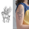 Sketch Pegasus Temporary Tattoo Stickers | Magic Tattoos | Herbal Juice Tattoos | Lasts 1-2 Weeks | Realistic Fake Tattoos
