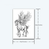 Sketch Pegasus Temporary Tattoo Stickers | Magic Tattoos | Herbal Juice Tattoos | Lasts 1-2 Weeks | Realistic Fake Tattoos