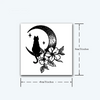 Cat Temporary Tattoo Sticker | Crescent Moon & Floral Design | Waterproof & Lasts Up to 15 Days | Semi Permanent Fake Tattoo
