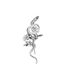 Snake-Wrapped Flower Temporary Tattoo | Waterproof & Long-Lasting | Up to 15 Days Wear