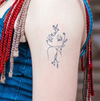 Woman Flower Temporary Tattoo | Waterproof & Long-Lasting | 15-Day Fake Tattoo | Semi-Permanent Floral Design