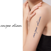 English Carpe Diem Temporary Tattoo Stickers, Waterproof Magic Tattoo, Lasts to 15 Days Fake Tattoo, Semi Permanent Tattoo.