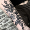 Flower Dagger | Temporary Tattoo Sticker| Waterproof Magic Tattoo | Lasts to 15 Days Fake Tattoo | Semi Permanent Tattoo