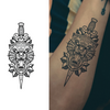 Tiger Head Dagger Temporary Tattoo | Waterproof | Lasts Up to 15 Days