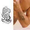 Praying Hands Temporary Tattoo | Lasts 1-2 Weeks | Realistic Herbal Juice Tattoo Stickers | Magic Tattoos