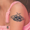 Skull Moth Temporary Tattoo | Lasts 1-2 Weeks | Realistic & Water Resistant