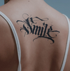 English Word Smile Temporary Tattoo | Waterproof | Lasts Up to 15 Days | Semi-Permanent