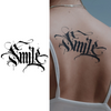 English Word Smile Temporary Tattoo | Waterproof | Lasts Up to 15 Days | Semi-Permanent