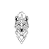 Wolf King Temporary Tattoo Stickers | Geometric Design | Lasts 1-2 Weeks | Realistic Fake Tattoos