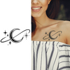 Moon Temporary Tattoo | Lasts Up to 15 Days | Waterproof Semi-Permanent Sticker | Quick & Easy Application