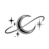 Moon Temporary Tattoo | Lasts Up to 15 Days | Waterproof Semi-Permanent Sticker | Quick & Easy Application