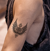 Cross and Wings Temporary Tattoo | Waterproof | Lasts Up to 15 Days | Semi-Permanent Look
