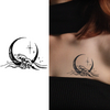 Crescent Moon Wave Temporary Tattoo | Lasts Up to 15 Days | Water & Sweat Proof