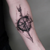 Compass Temporary Tattoo Sticker | Waterproof | Lasts Up To 15 Days | Semi-Permanent Look