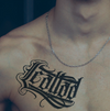 Loyal Gothic Calligraphy Temporary Tattoo | Lasts 15 Days