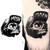 Skeleton Head Temporary Tattoo Sticker: Waterproof, Lasts 15 Days, Semi-Permanent