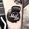Skeleton Head Temporary Tattoo Sticker: Waterproof, Lasts 15 Days, Semi-Permanent