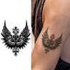Cross and Wings Temporary Tattoo: 15-Day Waterproof Semi-Permanent Ink