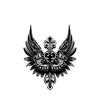 Cross and Wings Temporary Tattoo: 15-Day Waterproof Semi-Permanent Ink