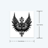 Cross and Wings Temporary Tattoo: 15-Day Waterproof Semi-Permanent Ink