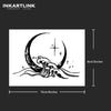 Crescent Moon Wave Temporary Tattoo | Lasts Up to 15 Days | Water & Sweat Proof