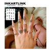 Henna Finger Tattoo (6) | Temporary Tattoo Sticker | Waterproof | Lasts Up to 15 Days | Semi-Permanent Fake Tattoo