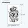 Floral Calligraphy Temporary Tattoo Sticker, Waterproof Magic Tattoo, Lasts to 15 Days Fake Tattoo, Semi Permanent Tattoo