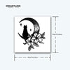 Cat Temporary Tattoo Sticker | Crescent Moon & Floral Design | Waterproof & Lasts Up to 15 Days | Semi Permanent Fake Tattoo