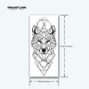 Wolf King Temporary Tattoo Stickers | Geometric Design | Lasts 1-2 Weeks | Realistic Fake Tattoos
