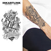Floral Calligraphy Temporary Tattoo Sticker, Waterproof Magic Tattoo, Lasts to 15 Days Fake Tattoo, Semi Permanent Tattoo